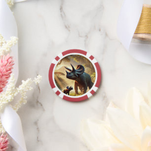 A majestic adult Triceratops  Poker Chips