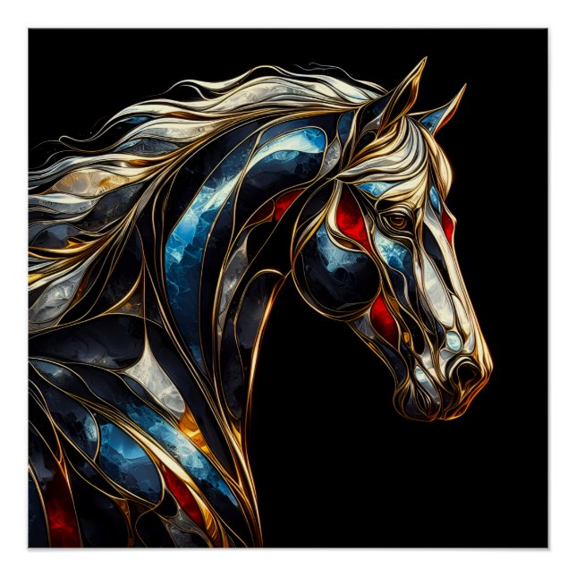 A Majestic Stallion - AI On The Move Poster (Front)