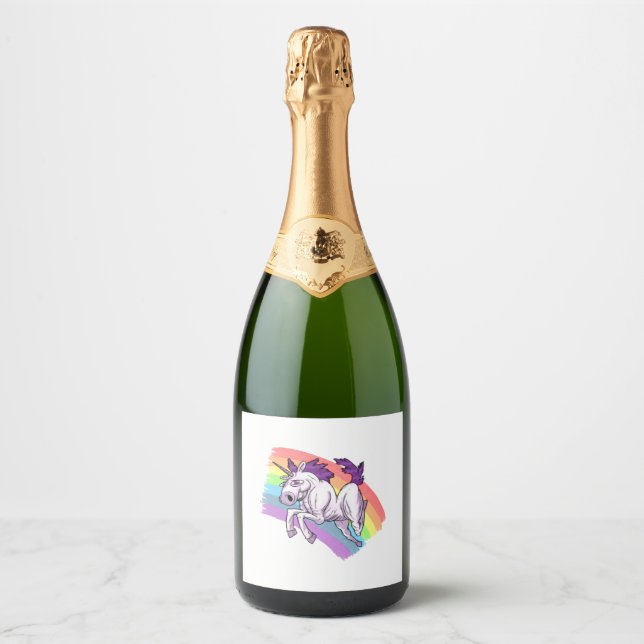 A Majestic Unicorn Sparkling Wine Label (Front)