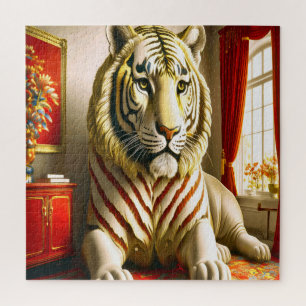 A majestic white tiger jigsaw puzzle