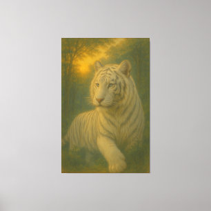 A majestic white tiger painted in premium fine-art canvas print