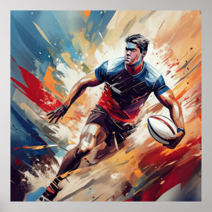 A male rugby player. poster