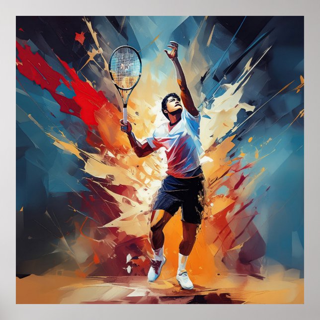 A male tennis player. poster (Front)