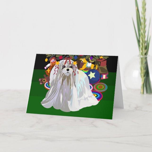 A Maltese for Christmas Holiday Card (Front)