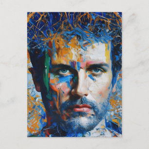 A Man AI Generated Painting Postcard