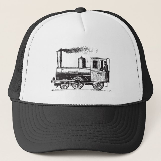 A Man and His Train - Black Trucker Hat (Front)