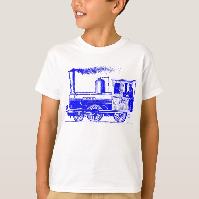 A Man and His Train - Blue T-Shirt (Front)