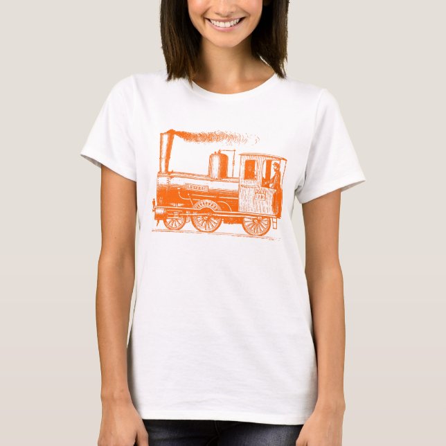 A Man and His Train - Orange T-Shirt (Front)