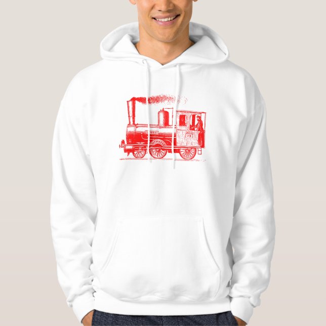 A Man and His Train - Red Hoodie (Front)