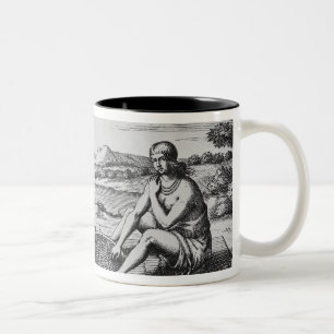 A Man And His Wife At Dinner, 1705 Two-Tone Coffee Mug