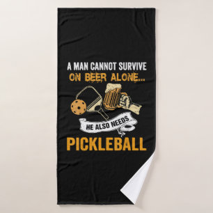 A Man Cannot Survive On Beer Alone He Also Needs Bath Towel
