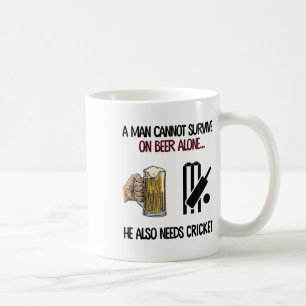 A Man Cannot Survive On Beer Alone He Also Needs C Coffee Mug