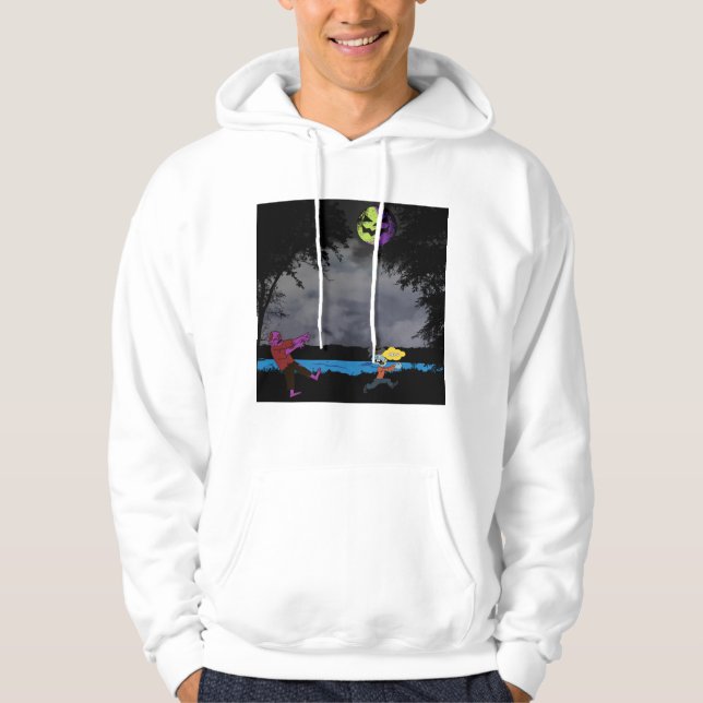 A man chased by zombies hoodie (Front)