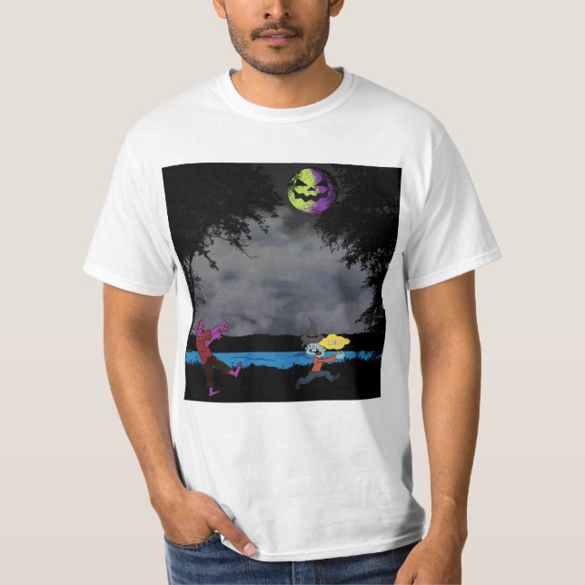 A man chased by zombies T-Shirt (Front)