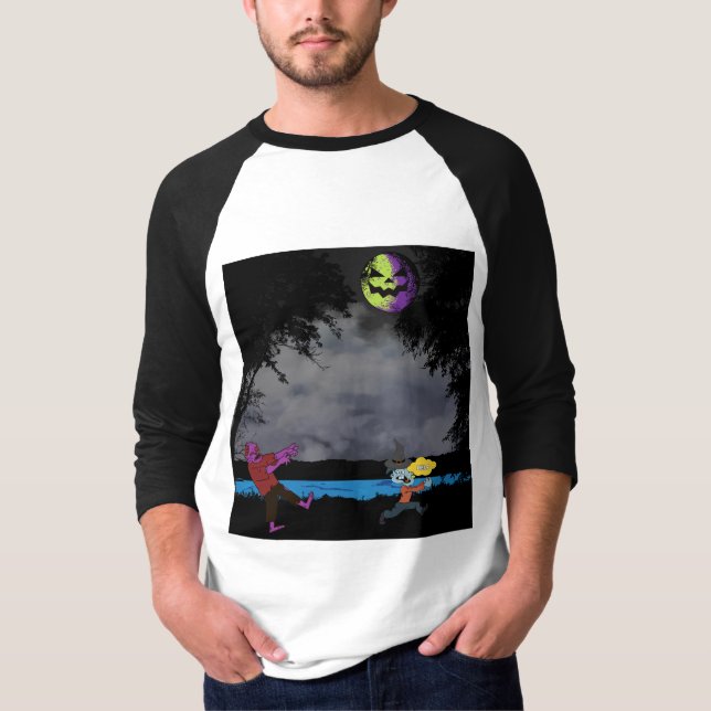 A man chased by zombies T-Shirt (Front)