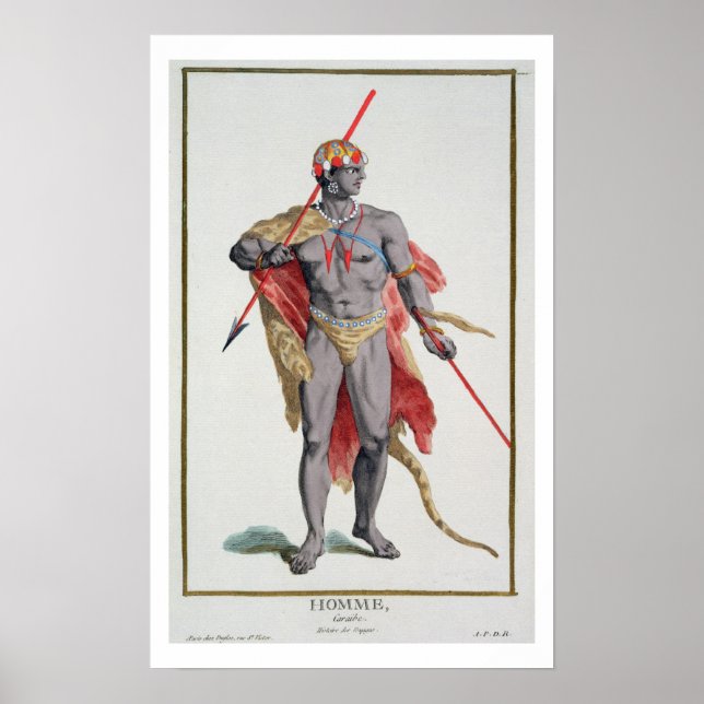 A Man from the Caribbean, 1780 (coloured engraving Poster (Front)