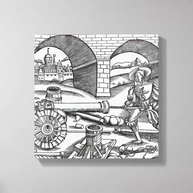 A Man loading a cannon Canvas Print (Front)