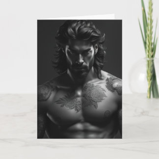 A Man of Flowers Hot Guy Greetings Card