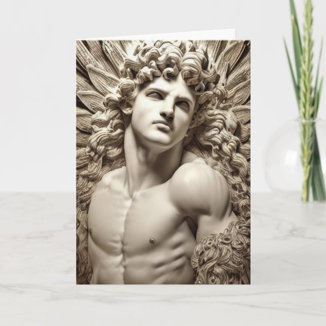 A Man of Marble Hot Guy Gay Themed Greetings Card (Front)
