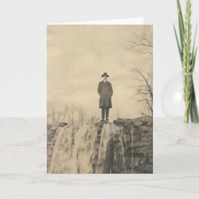 A man on a cliff card (Front)