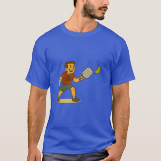 A man playing pickleball with the pickles dog T-Shirt