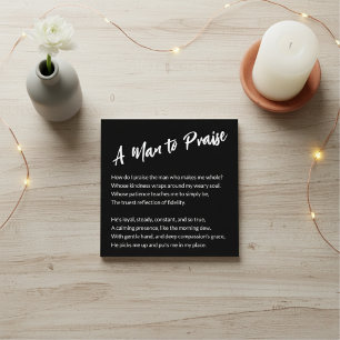 "A Man to Praise" Sentimental  Square Business Card