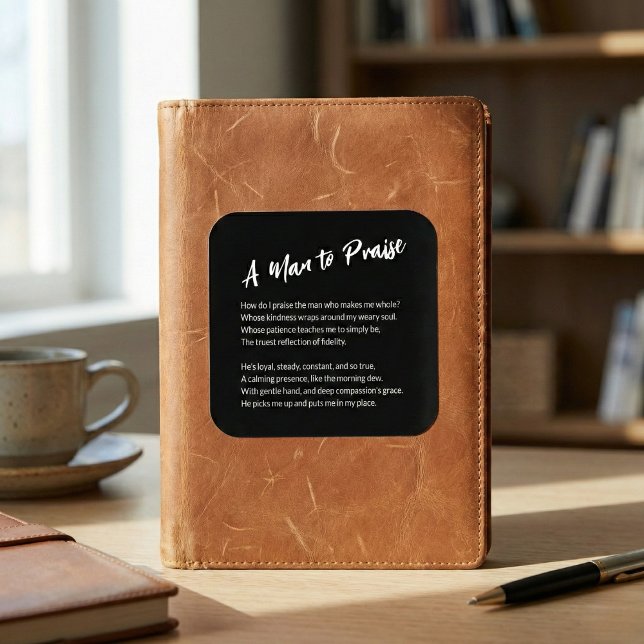 "A Man to Praise" Sentimental  Square Sticker ("A Man to Praise" Sentimental Square Sticker)