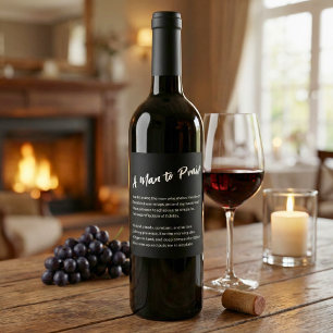"A Man to Praise" Sentimental  Wine Label