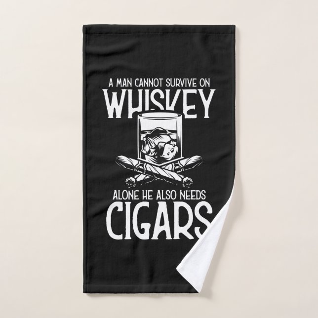 A Man Who Loves Whiskey And Cigar Hand Towel (Hand Towel)