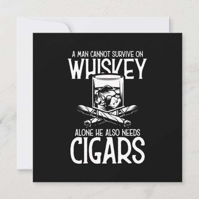A Man Who Loves Whiskey And Cigar Invitation (Front)
