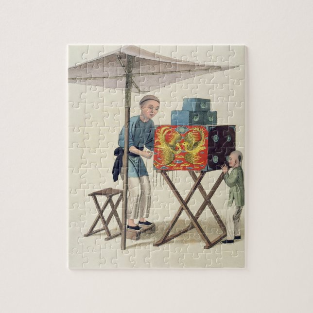 A Man with a Raree-Show, plate 10 from 'The Costum Jigsaw Puzzle (Vertical)