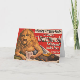 A Man With Lions Head Reading Shakespeare, 1913. Card