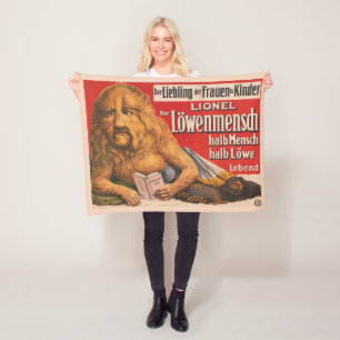 A Man With Lions Head Reading Shakespeare, 1913. Fleece Blanket