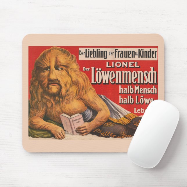 A Man With Lions Head Reading Shakespeare, 1913. Mouse Mat (With Mouse)