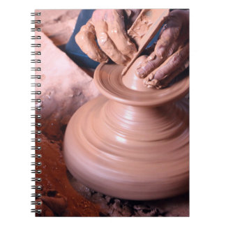 A man works in a pottery pot, Safi, Morocco Notebook