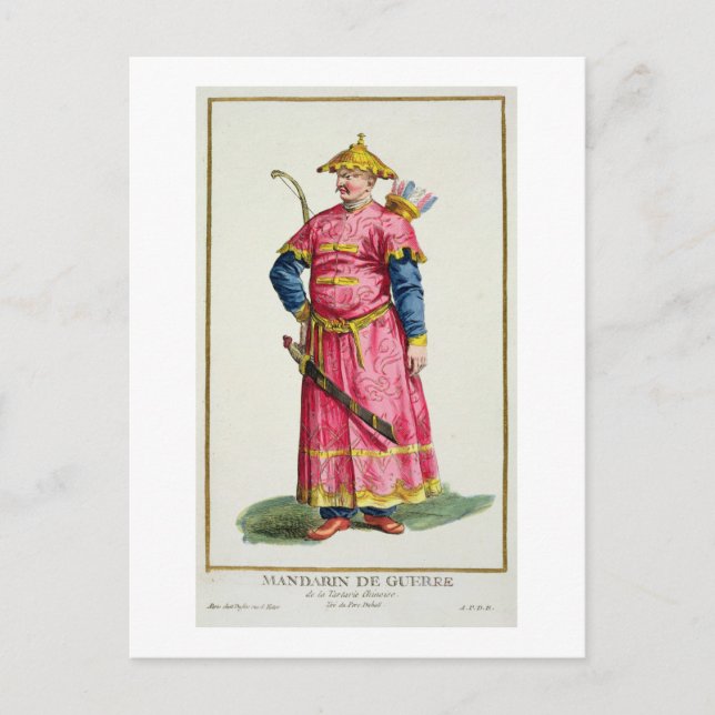 A Mandarin Warlord from 'Receuil des Estampes, Rep Postcard (Front)