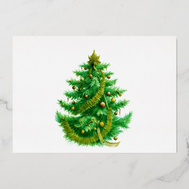 A Mandelbrot Christas Tree With Red & Green Bulbs (Front)