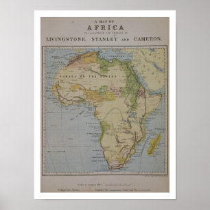 A Map of Africa to Illustrate the Travels of David Poster