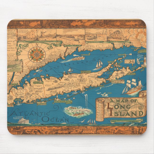 A Map of Long Island. Mouse Mat (Front)