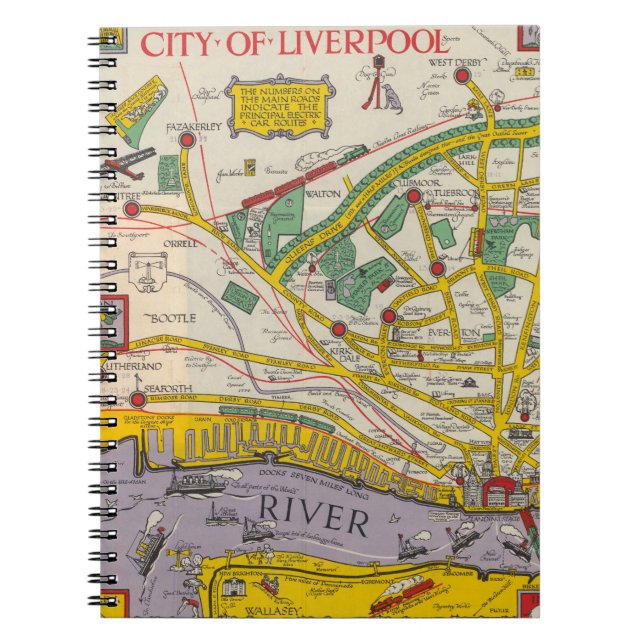 A Map of Merseyside, Liverpool Notebook (Front)