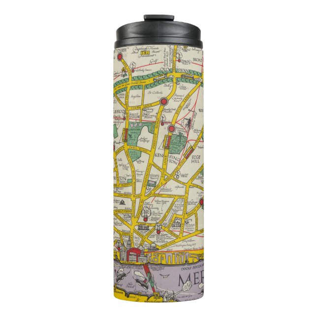 A Map of Merseyside, Liverpool Thermal Tumbler (Front)