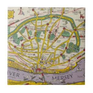A Map of Merseyside, Liverpool Tile