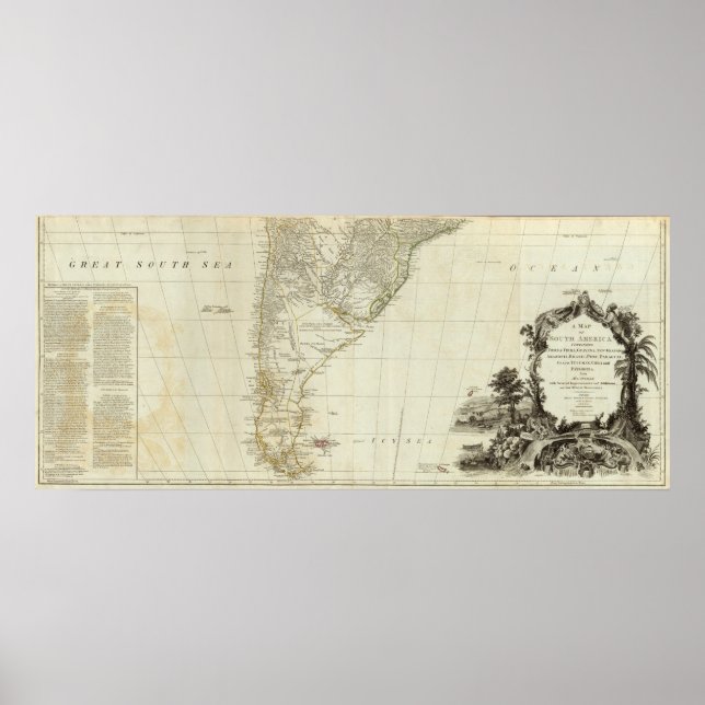 A map of South America southern section Poster (Front)