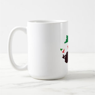A map of Syria featuring the Revolution Flag Coffee Mug