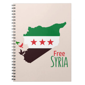 A map of Syria featuring the Revolution Flag Notebook