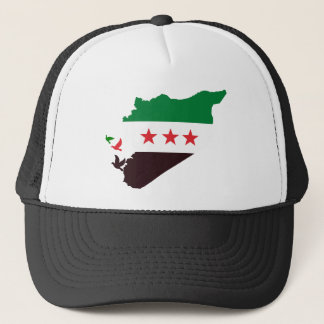 A map of Syria featuring the Revolution Flag Trucker Hat