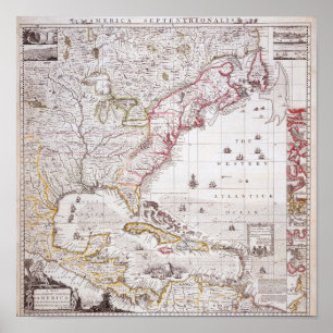 A Map of the British Empire in America Poster