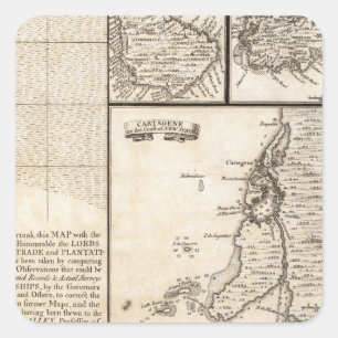 A Map of the British Empire in America Sheet 20 Square Sticker