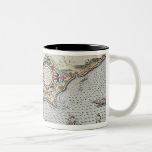A Map of the coastline of Brittany, 1588 Two-Tone Coffee Mug
