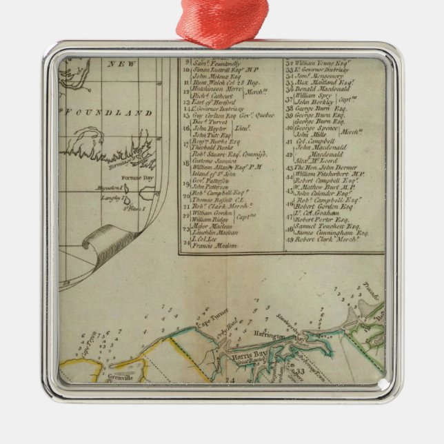 A Map of the Island of St John Metal Tree Decoration (Front)